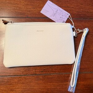 Pixie Mood White Wristlet Double Zip Pouch